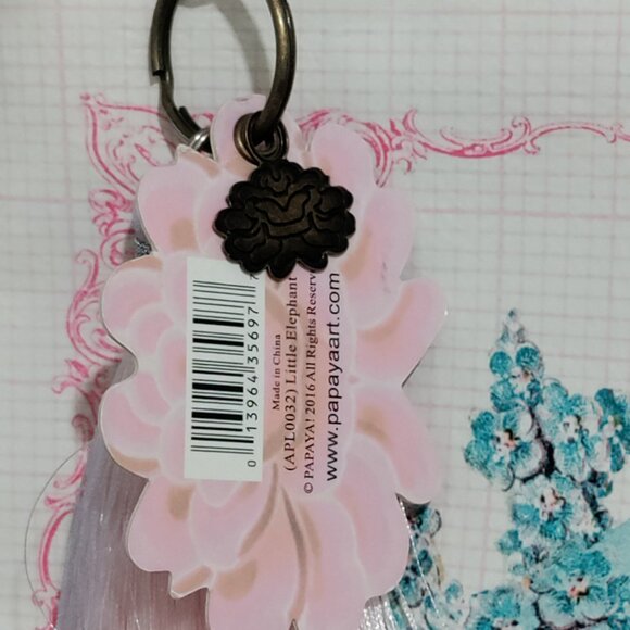 Papaya Art 'Little by Little' Large Tassel Pouch w/ Elephant design - Picture 3 of 11